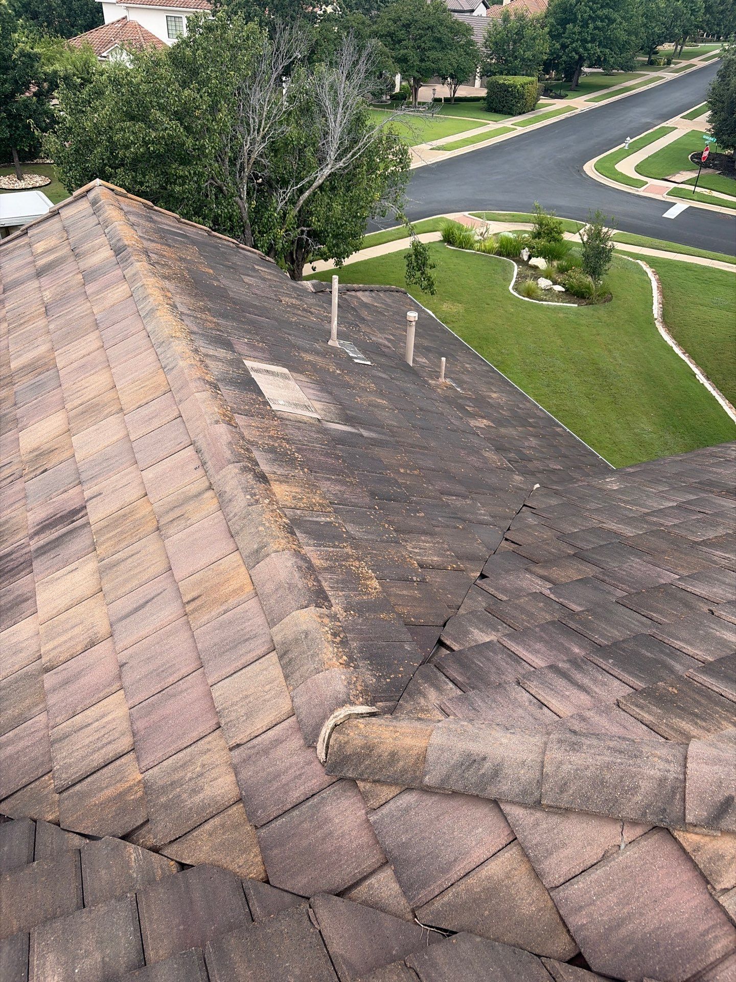 Before roof cleaning Bee Cave TX